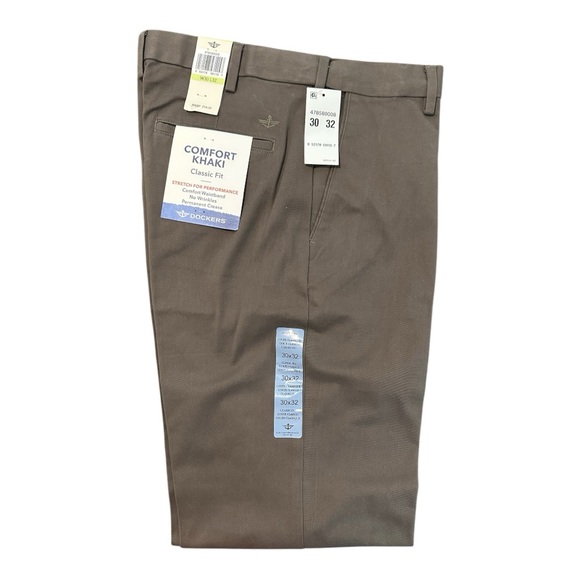 Dockers | Comfort Khaki Pants Classic Fit Dark Pebble Brown | Size W30L32 | NWT - Picture 3 of 6